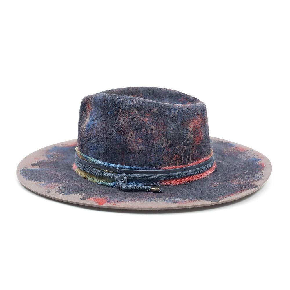 9726 Vintage Wide Brim Distressed Beach Hat Fedoras Hat Classic Rancher